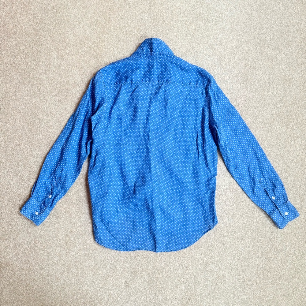 Frank & Eileen Linen Eileen Button Down Shirt Blue XS - Picture 6 of 6